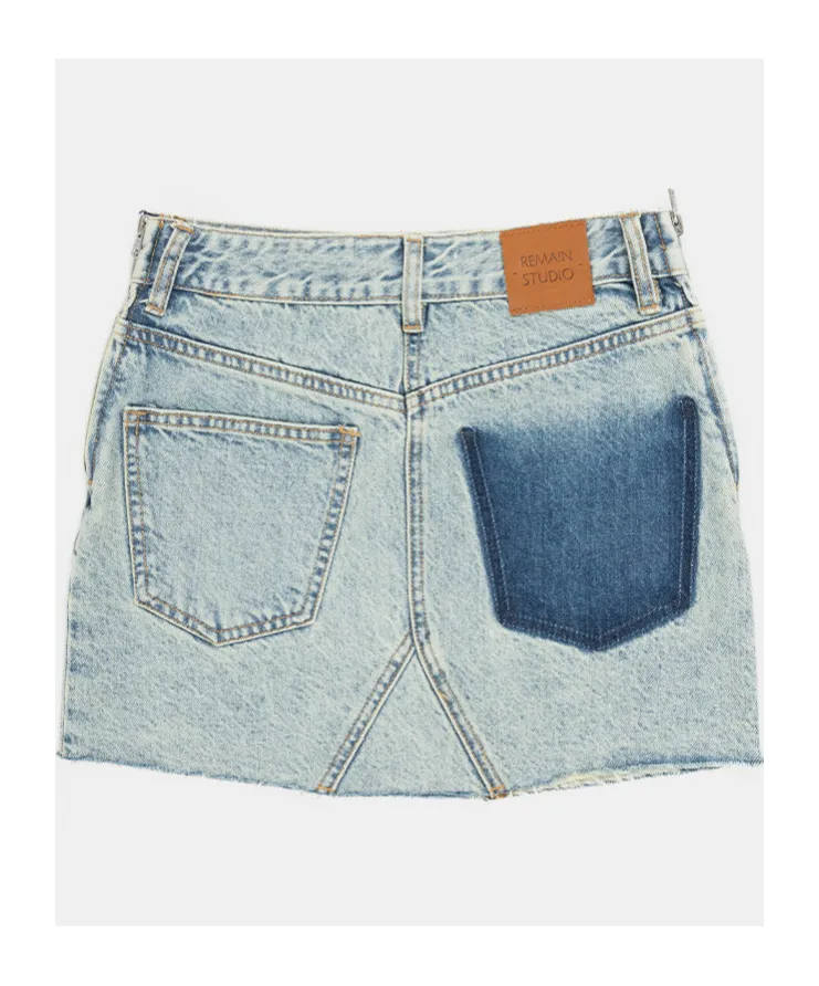 Faded Stitching Denim Shorts