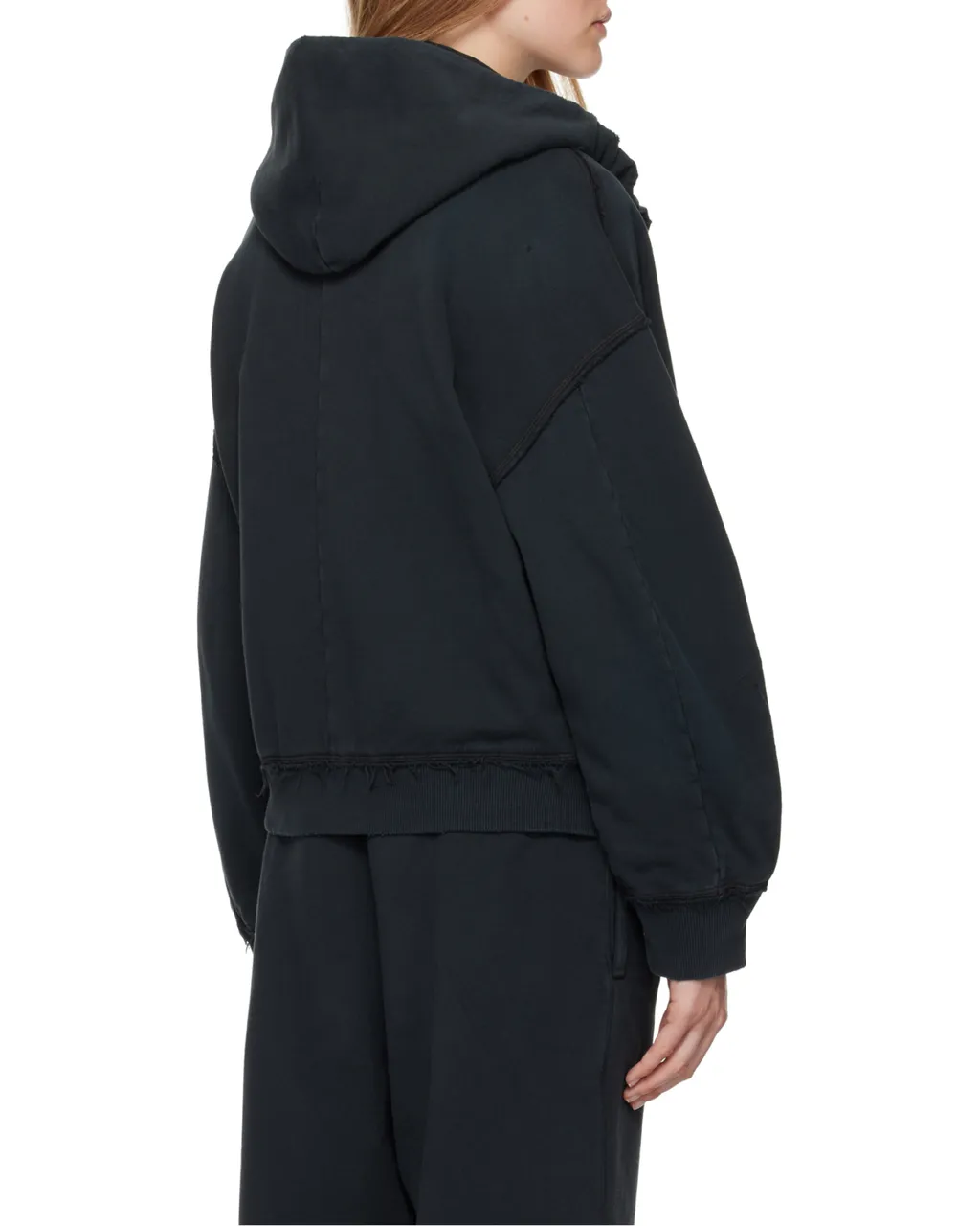 Mm6 Maison Margiela Distressed Zip-Up Hoodie