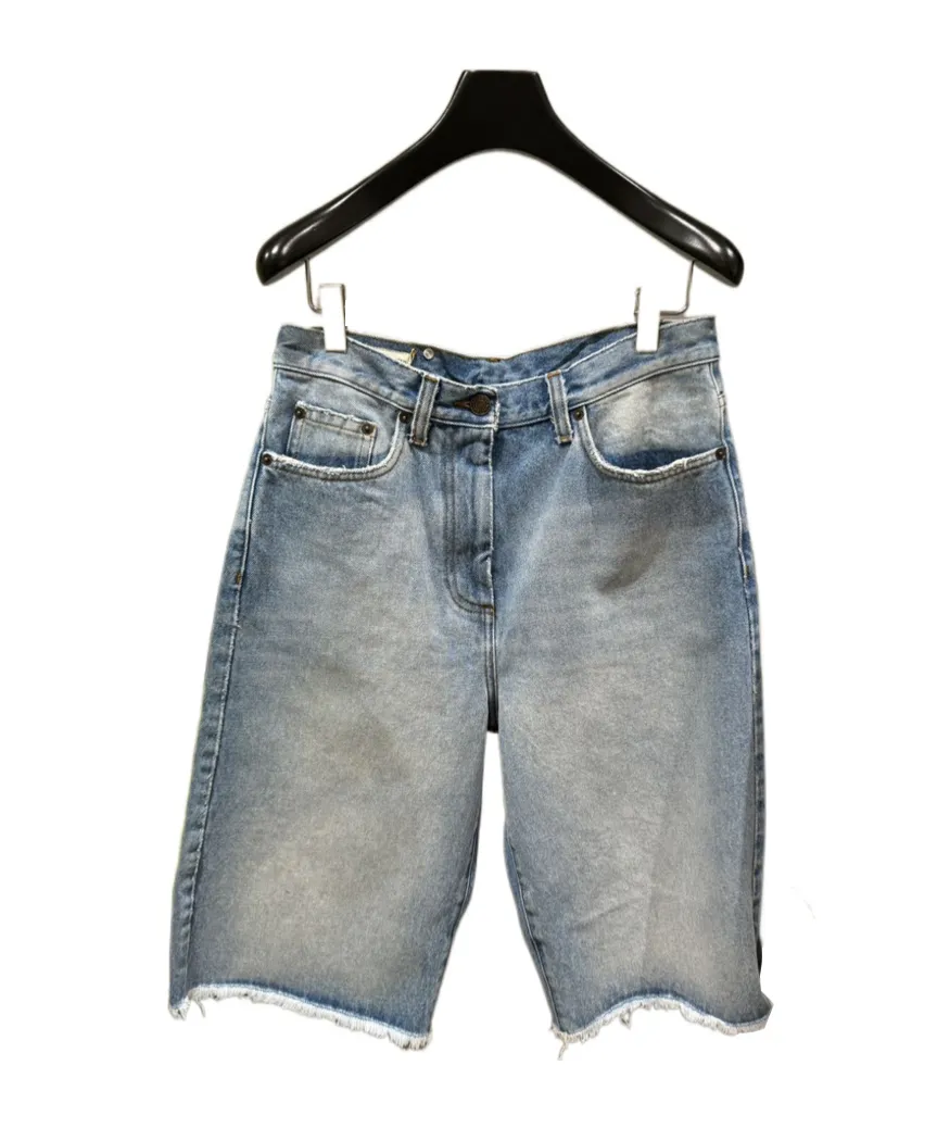 Belt-Loop Denim Shorts