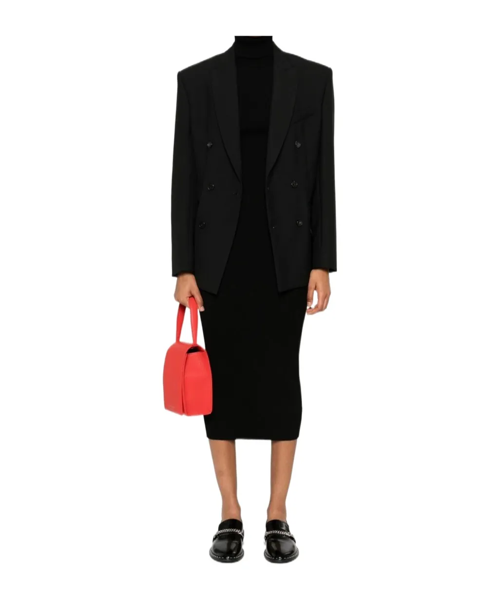 Ribbed-Knit Midi Skirt