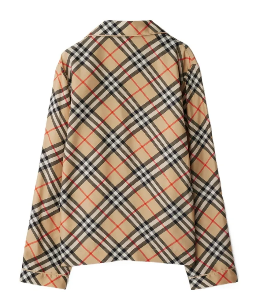 Burberry Vintage Check-Printed Buttoned Pajama Top