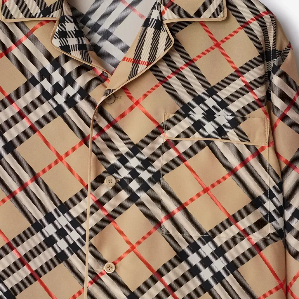 Burberry Vintage Check-Printed Buttoned Pajama Top