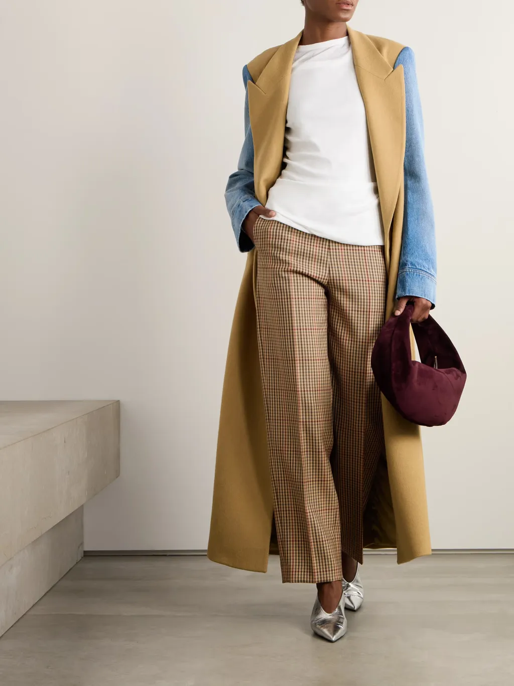 Check Straight Casual Pants