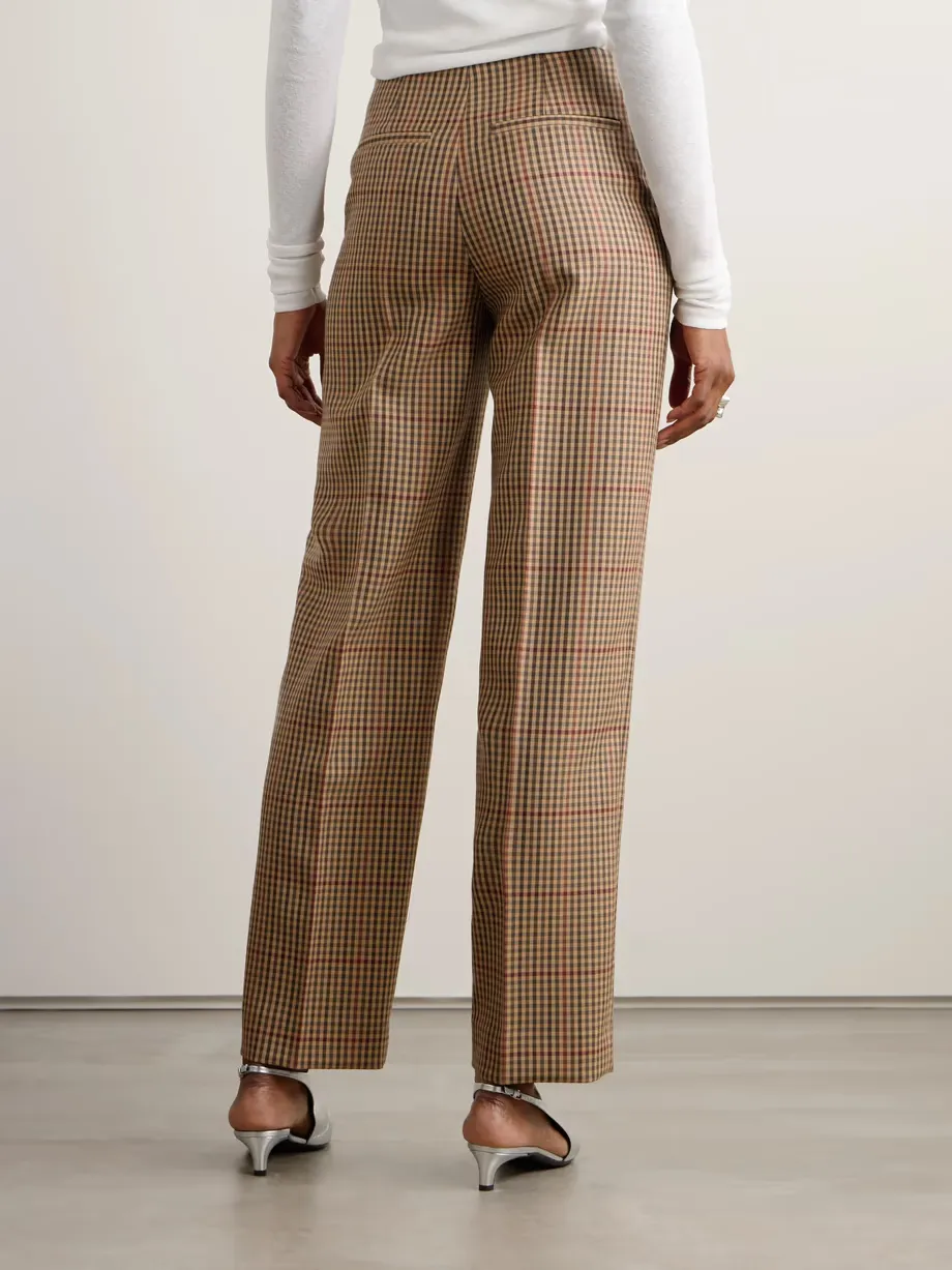 Check Straight Casual Pants