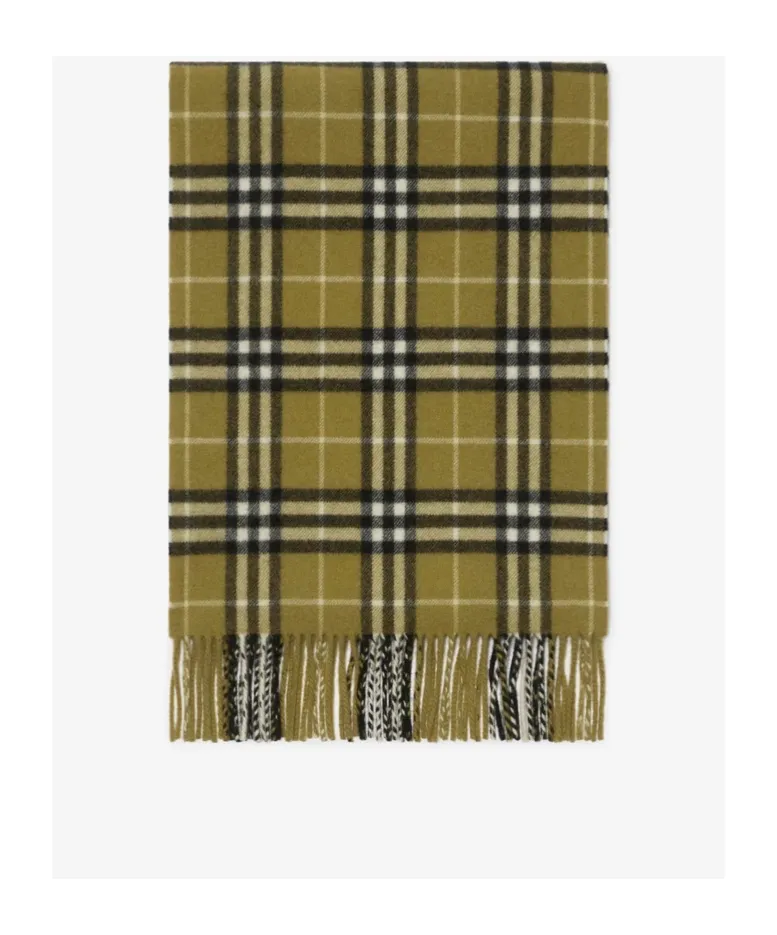 Burberry Checked Fringed-Edge Scarf