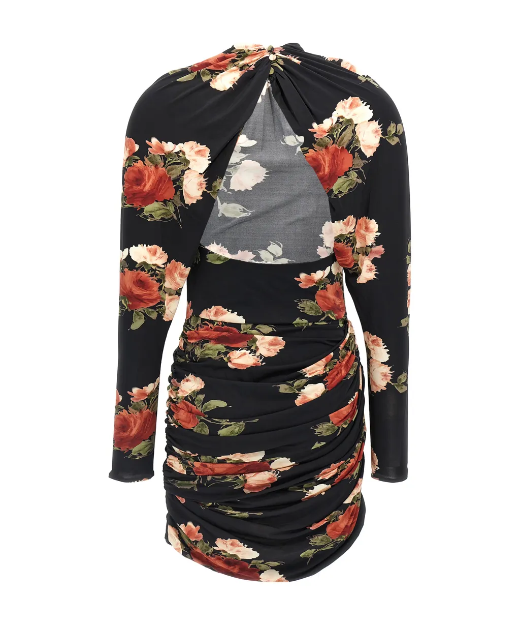 Magda Butrym Floral-Printed Draped Mini Dress