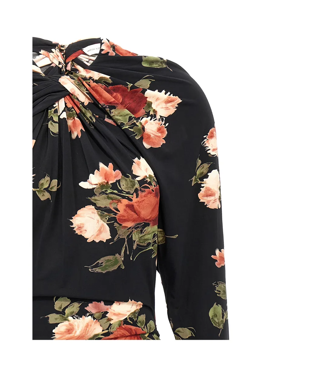 Magda Butrym Floral-Printed Draped Mini Dress