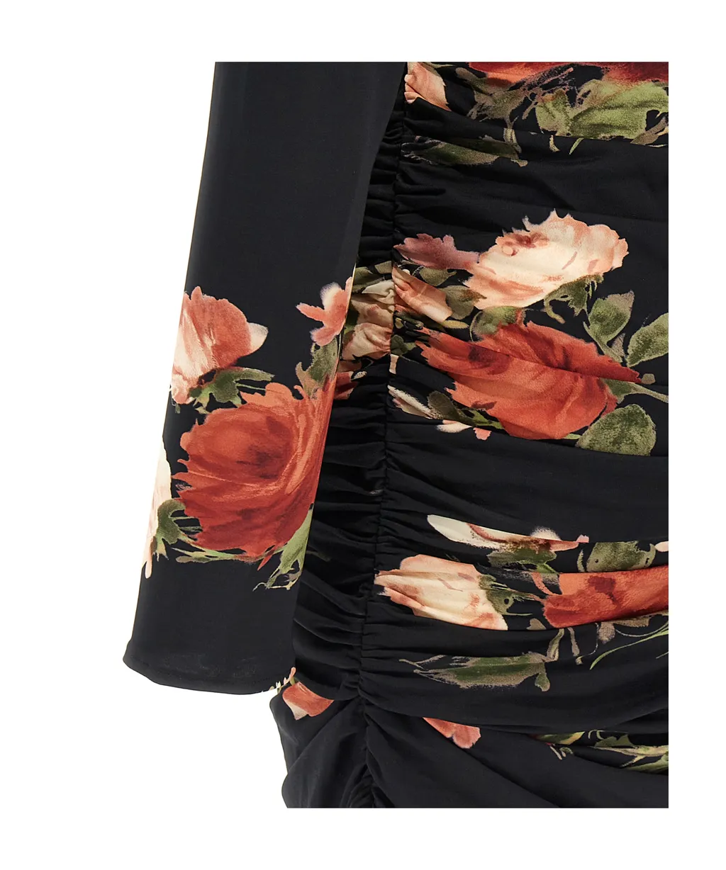 Magda Butrym Floral-Printed Draped Mini Dress