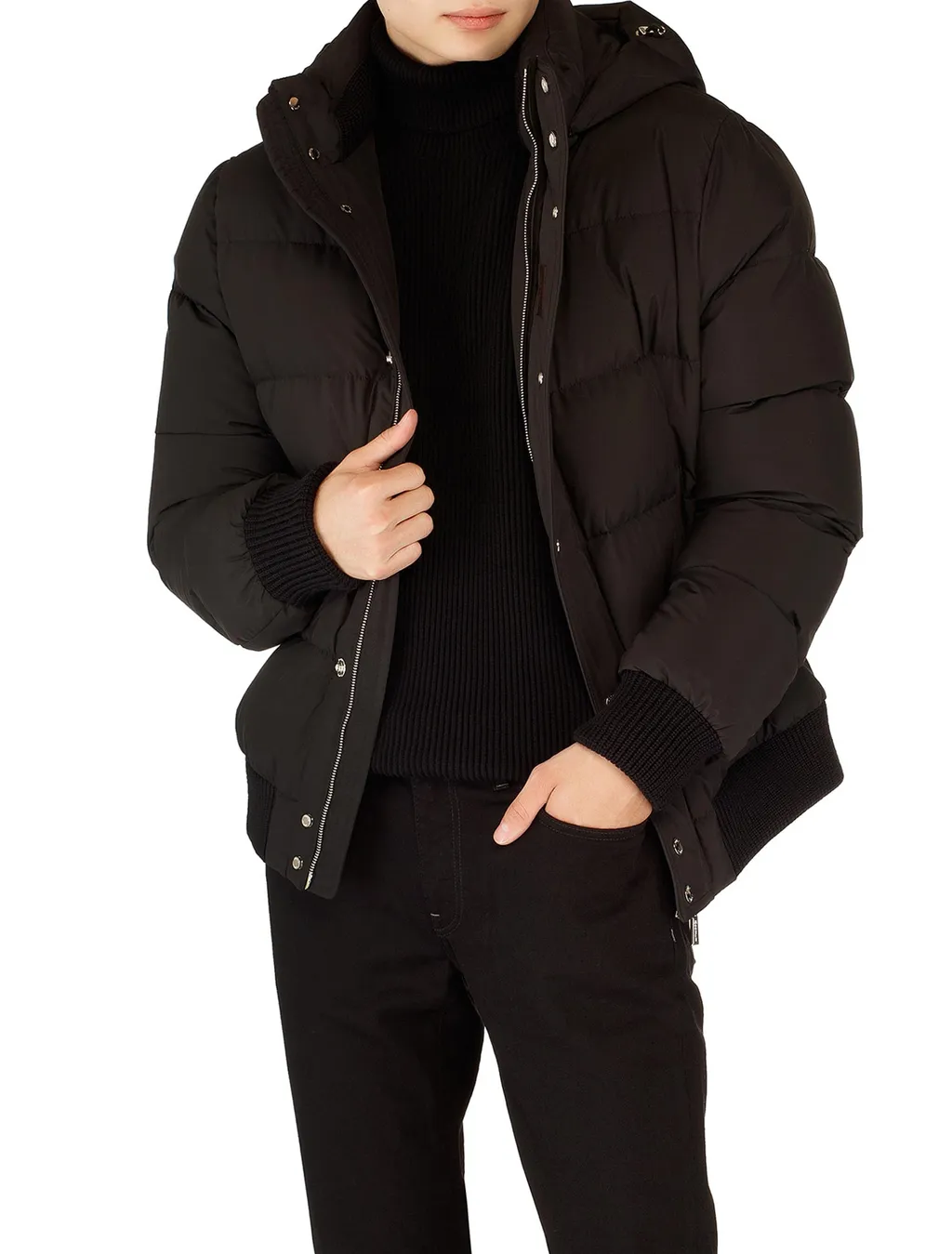 Hooded Quilted Bomber Jacket