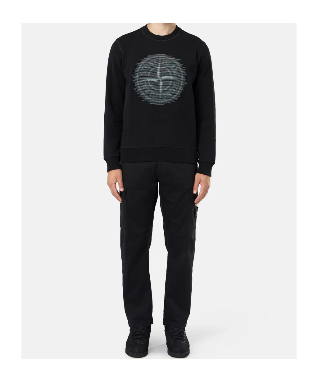 Stone Island Optical Three Embroidered Sweatshirt