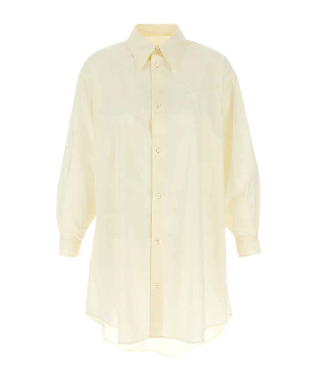 Mm6 Maison Margiela Logo Print Shirt Dress