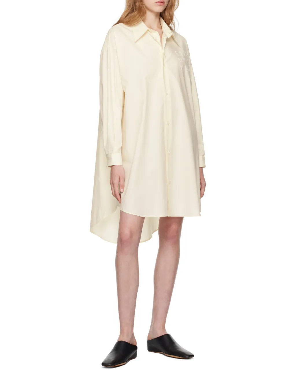 Mm6 Maison Margiela Logo Print Shirt Dress