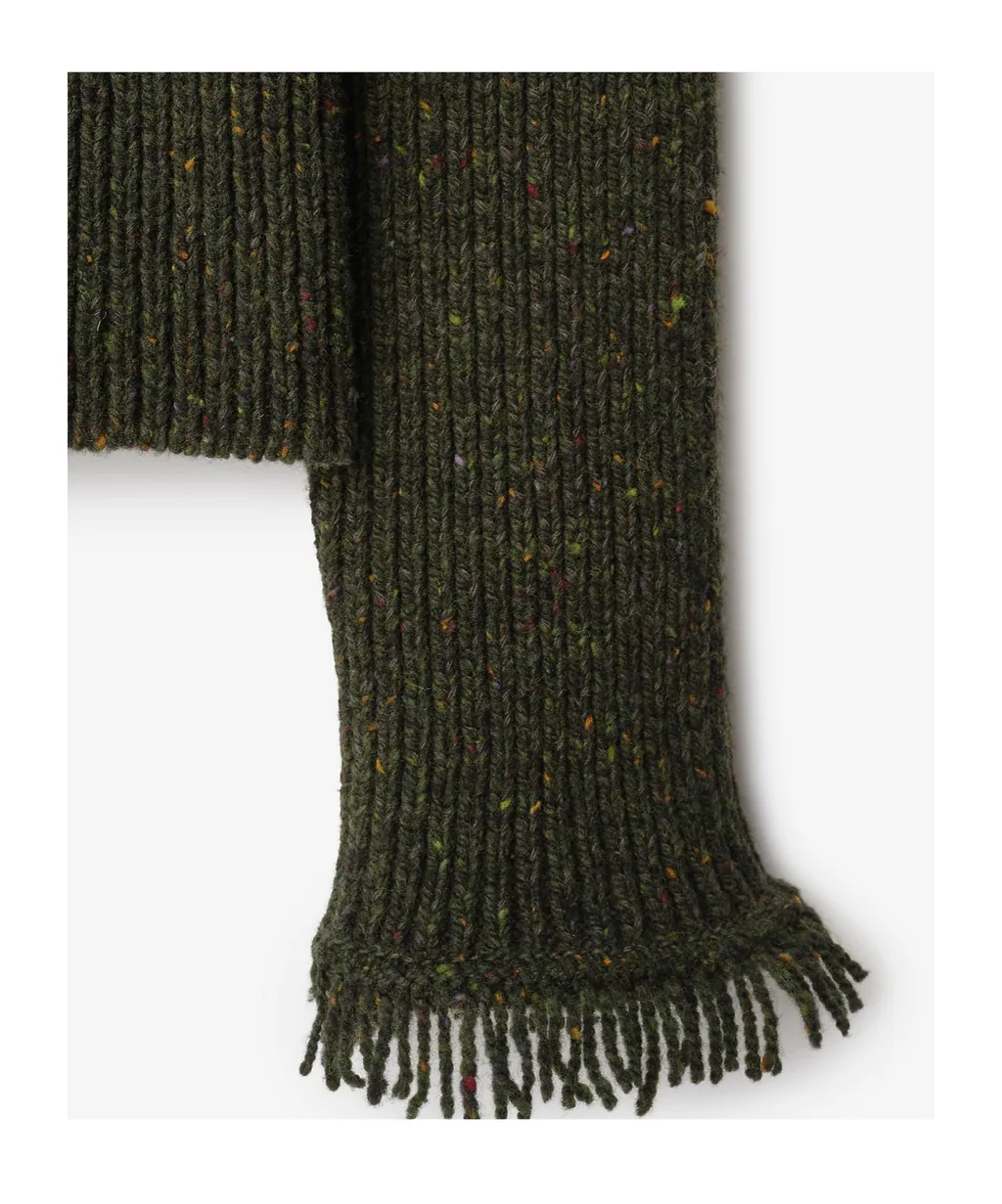 Burberry High-Neck Fringed-Edge Jumper