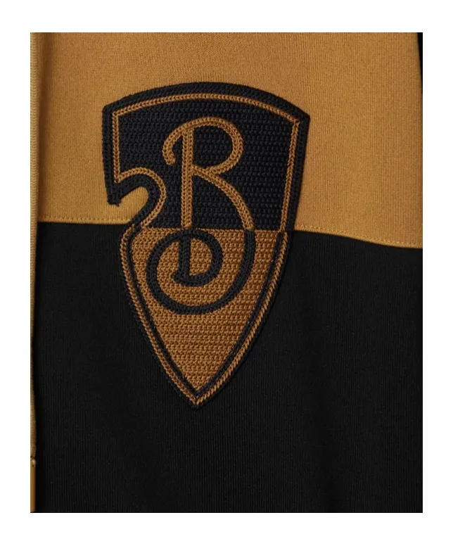 Burberry B Shield Jersey Zip-Up Drawstring Hoodie