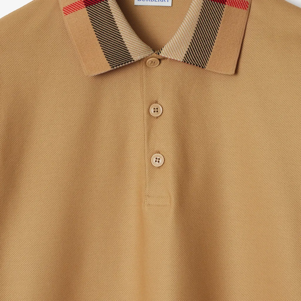 Burberry Check Collar Polo Sweater
