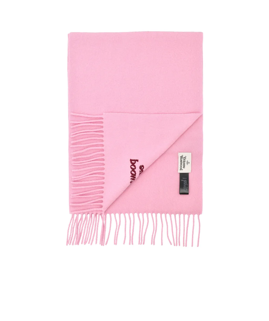 Vivienne Westwood Logo Embroidered Fringed Scarf