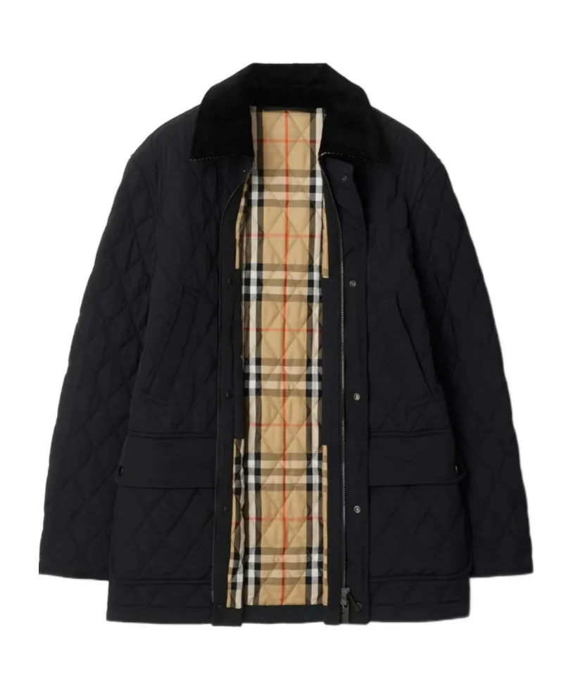 Burberry Long Sleeved Quilted Down Jacket
