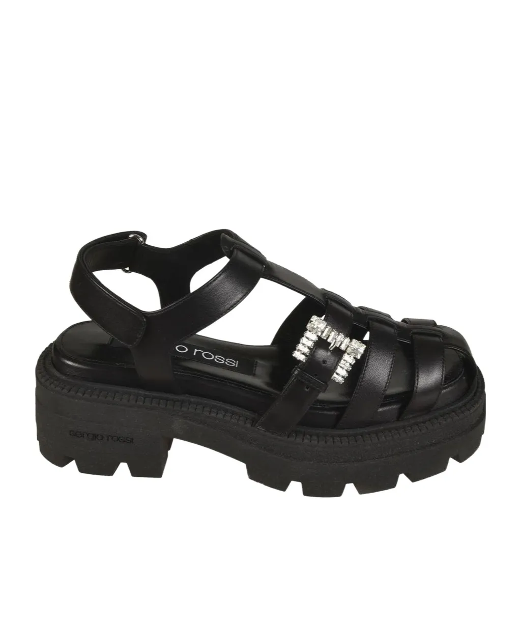 Sergio Rossi Twenty Buckle Slingback Sandles