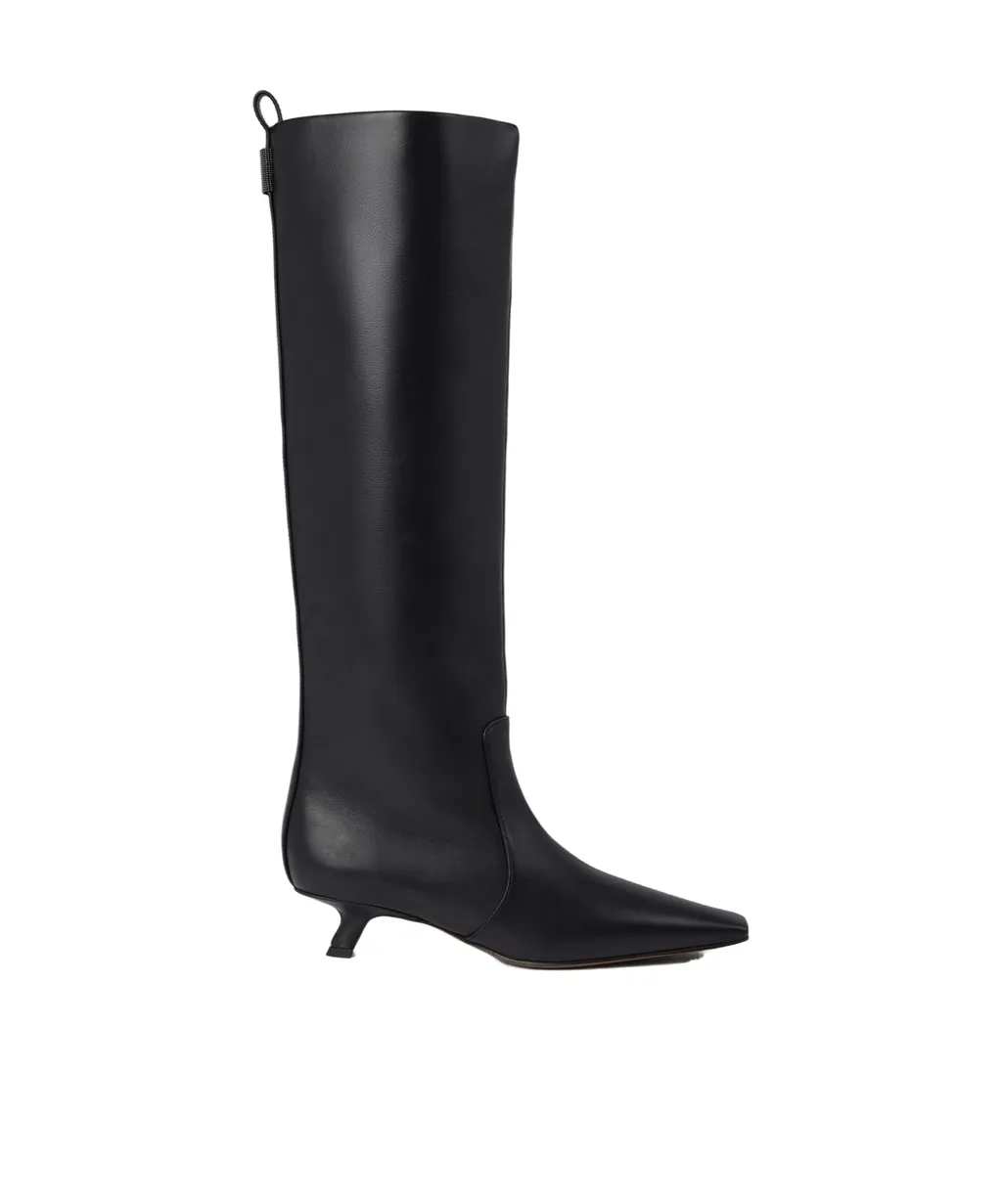 Brunello Cucinelli Pointed-Toe Knee-High Boots