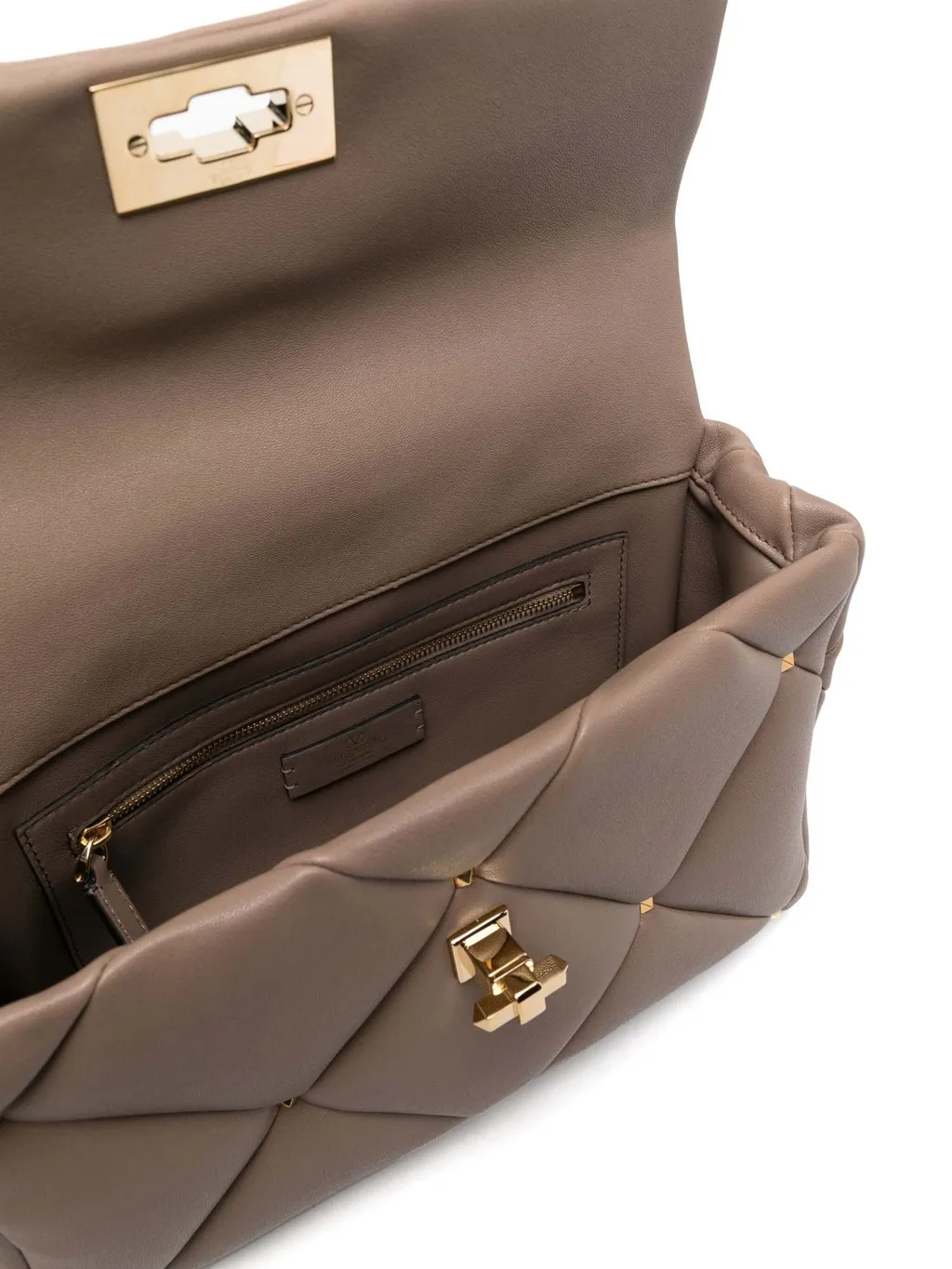 Valentino Garavani Roman Stud Foldover Top Shoulder Bag