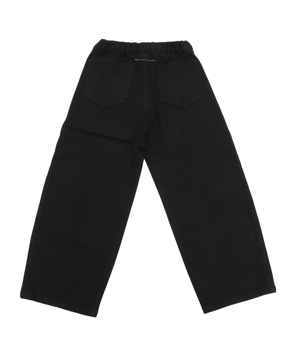 Mm6 Maison Margiela Kids Logo Embroidered Straight Leg Jeans
