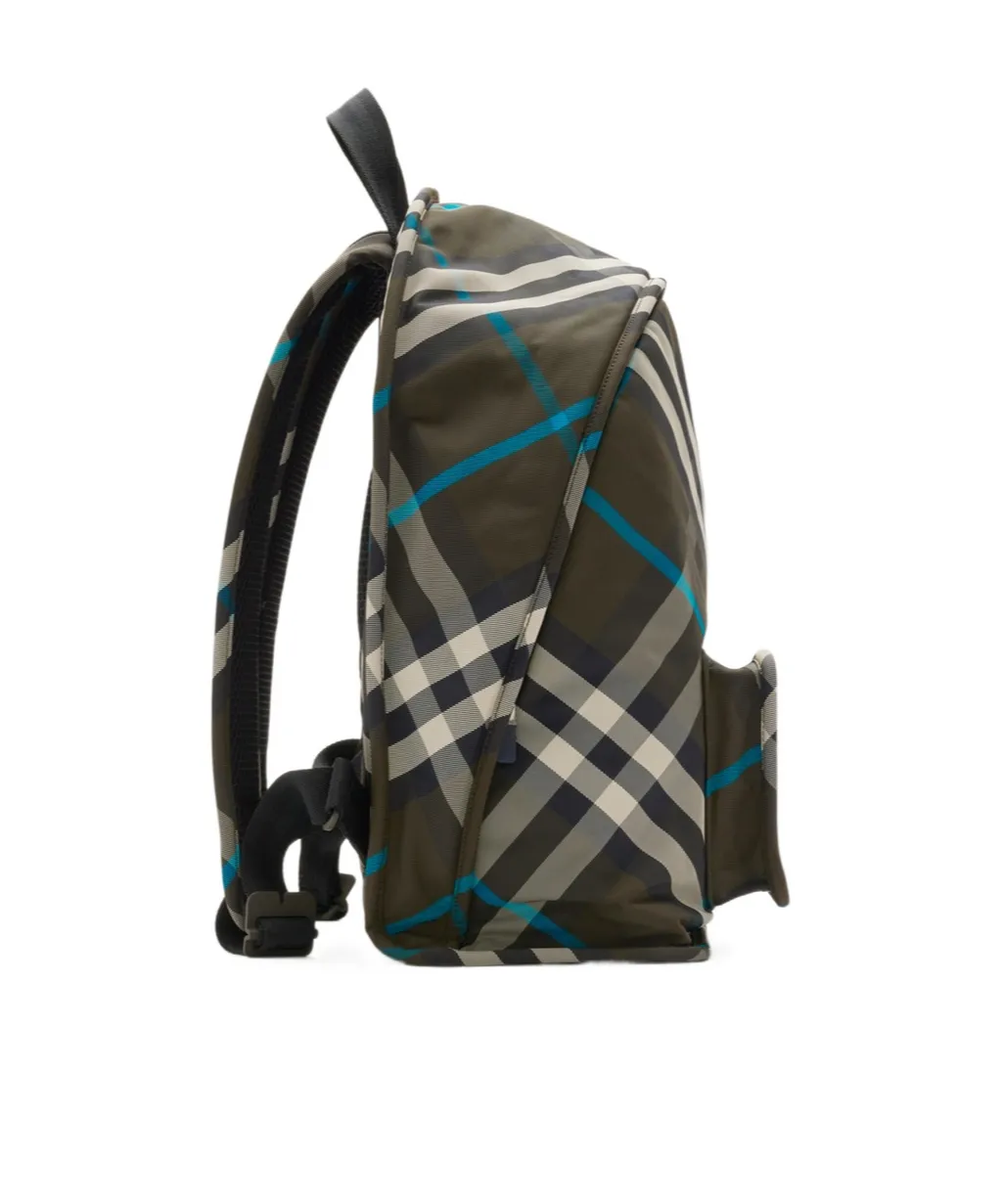 Burberry Shield Checked Zipped Backpack