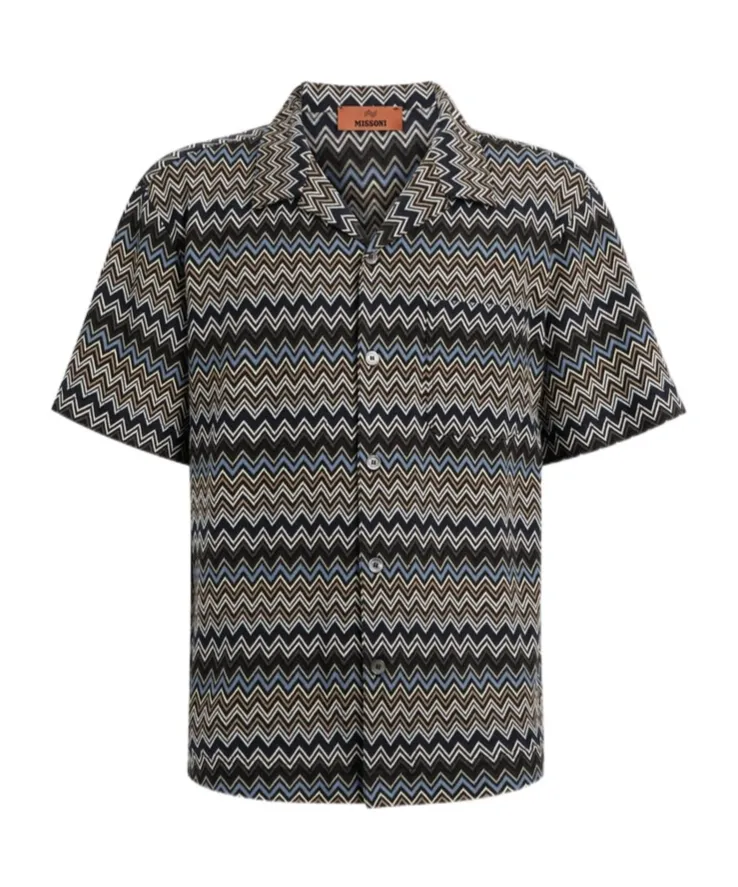 Missoni Zigzag Bowling-Cut Knitted Shirt