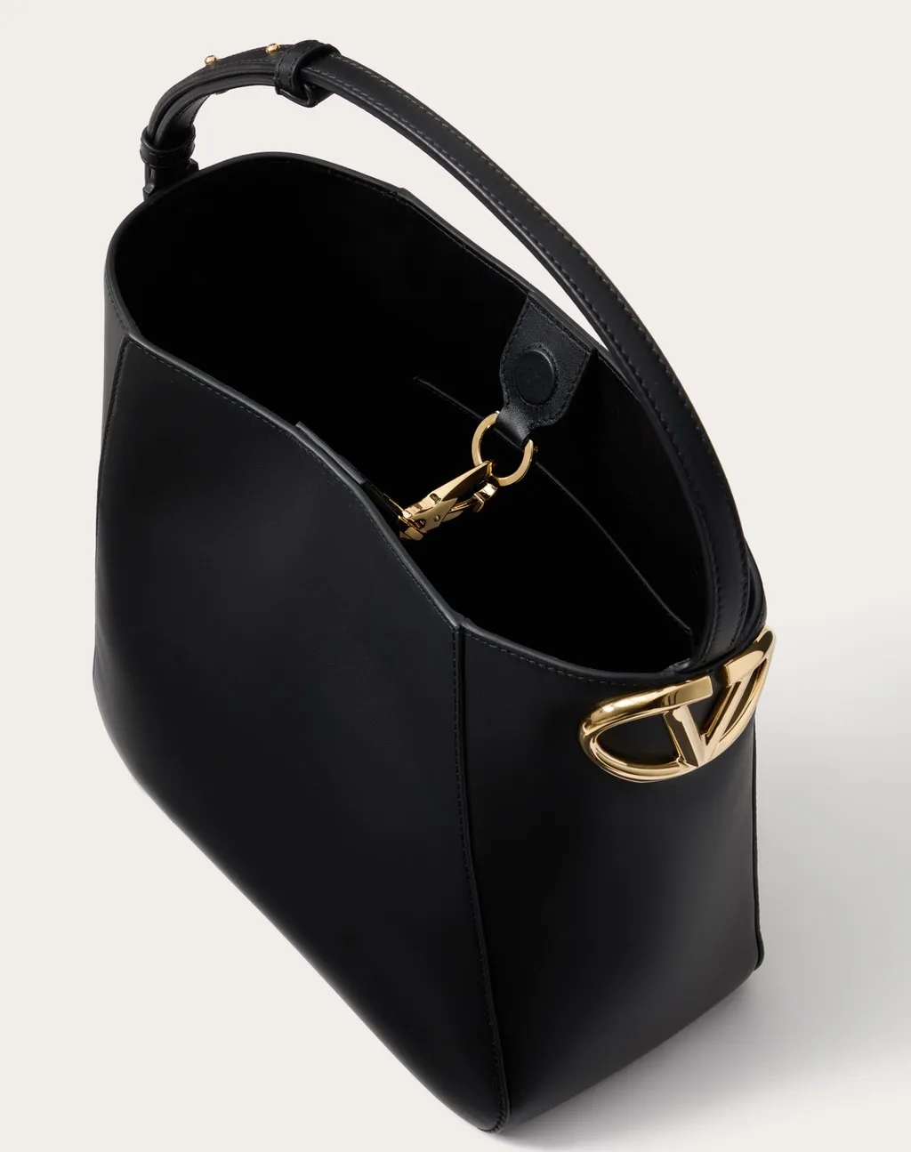 Valentino Vlogo Signature Clasp Fastening Bucket Bag