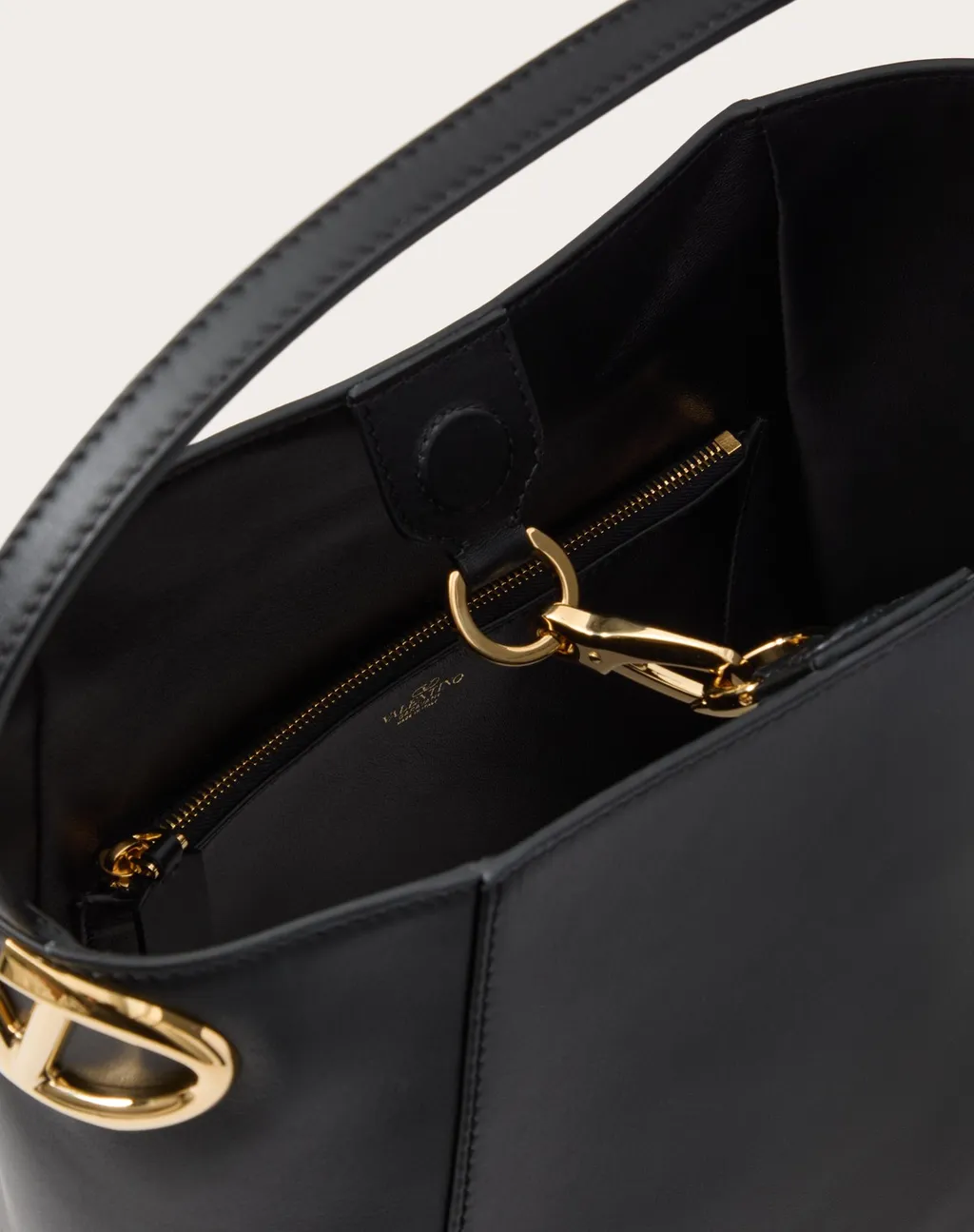 Valentino Vlogo Signature Clasp Fastening Bucket Bag