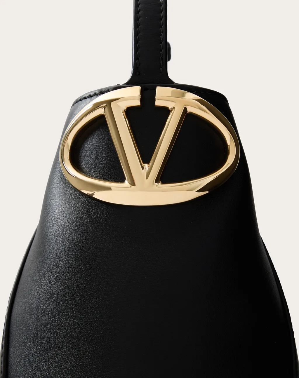 Valentino Vlogo Signature Clasp Fastening Bucket Bag