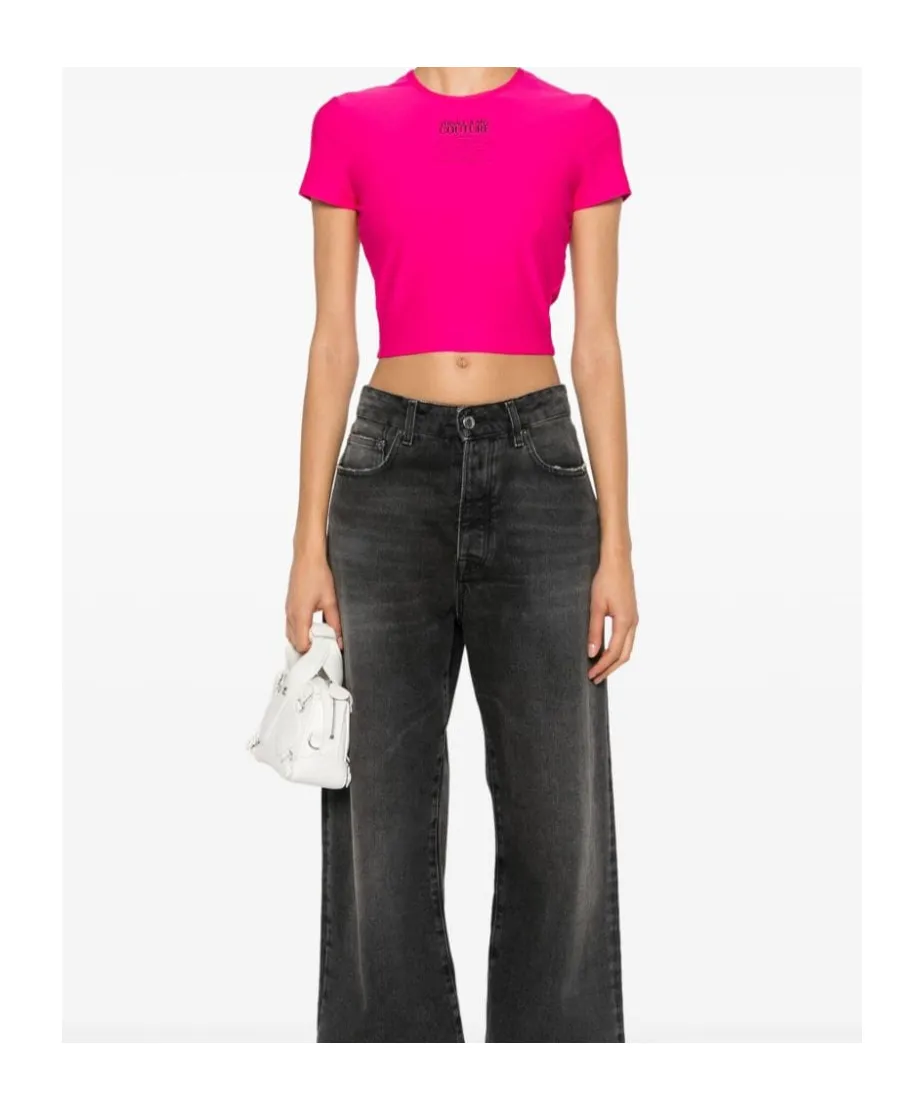 Logo-Print Cropped T-Shirt