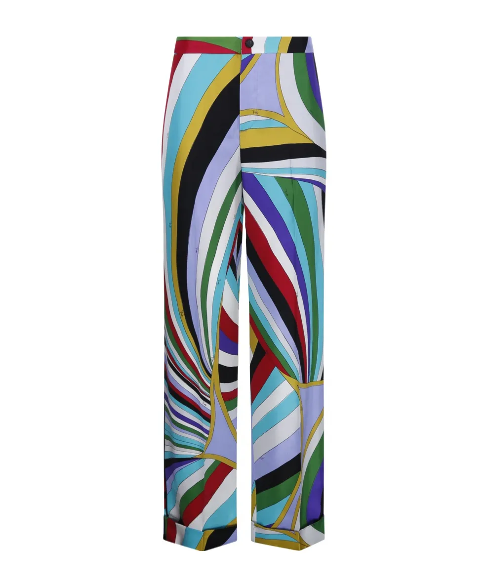 Pucci Maddalena Printed High Waist Trousers