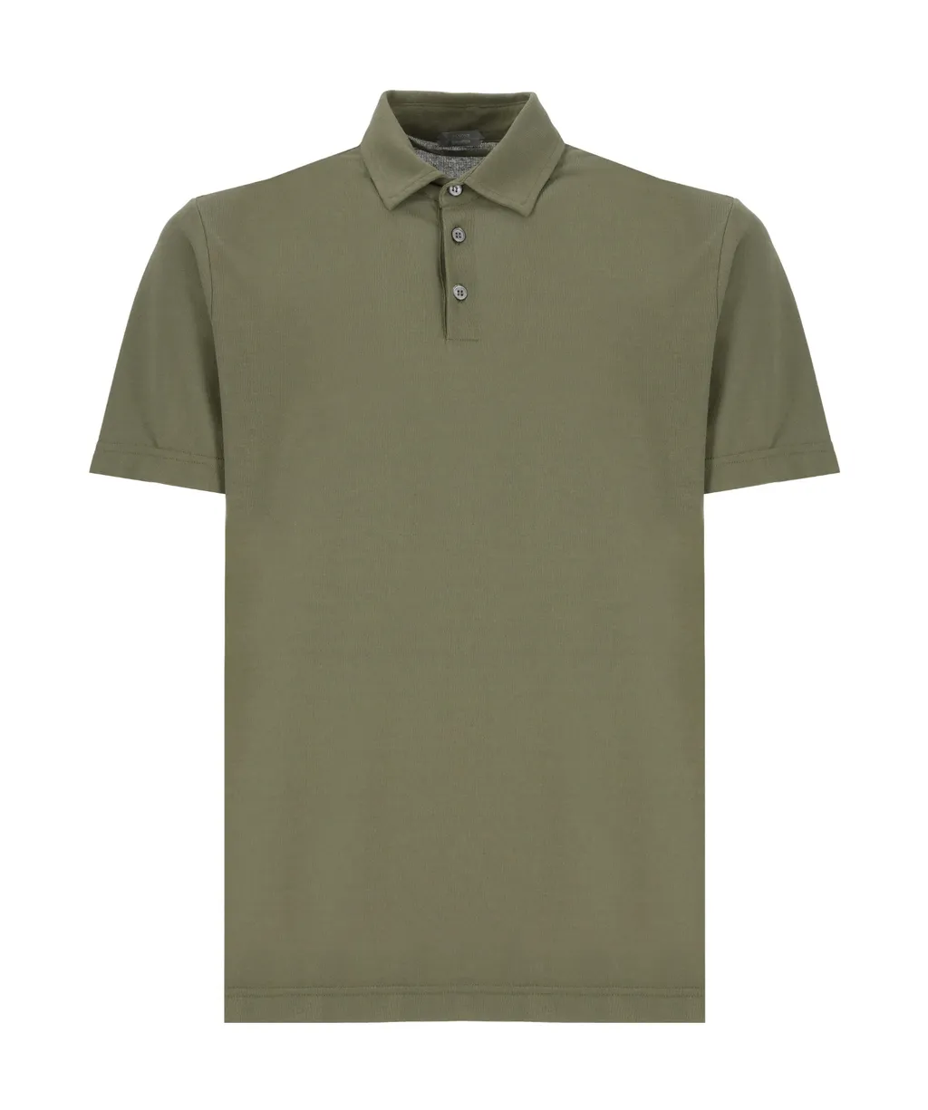 Short-Sleeved Cotton Polo Shirt