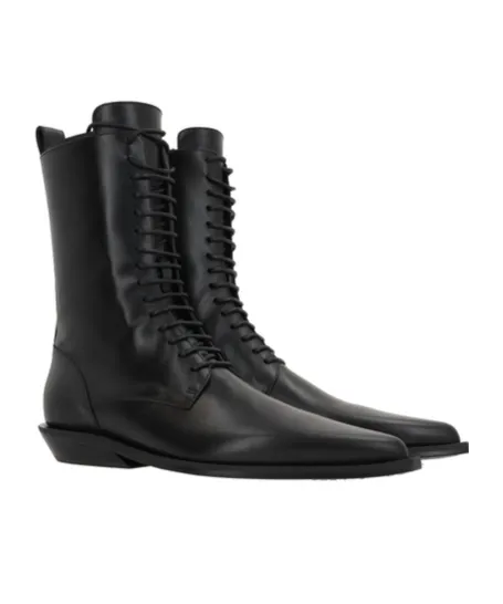 Pointed Lace-Up Boots