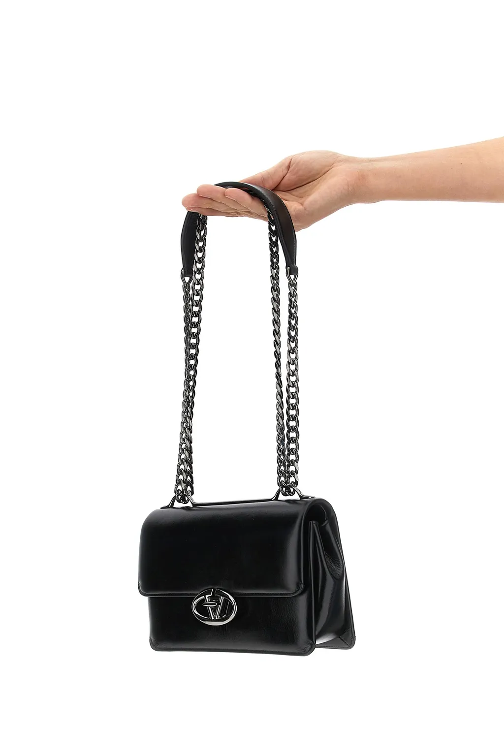 Valentino Vlogo Plaque Foldover Top Shoulder Bag