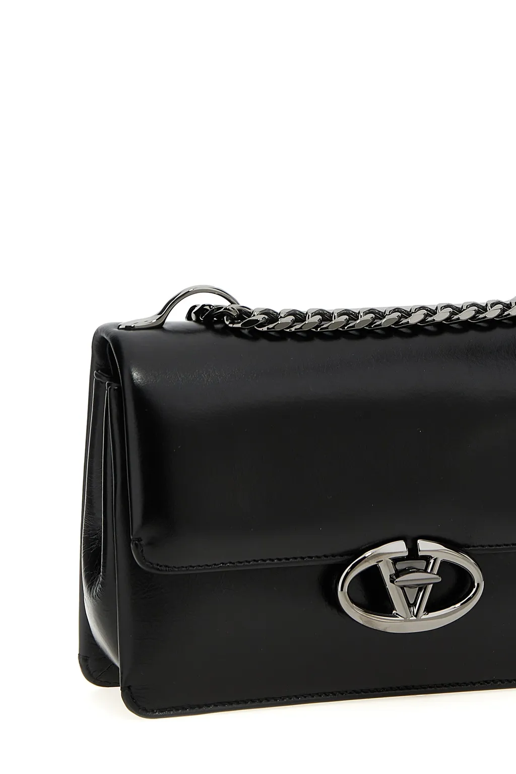 Valentino Vlogo Plaque Foldover Top Shoulder Bag