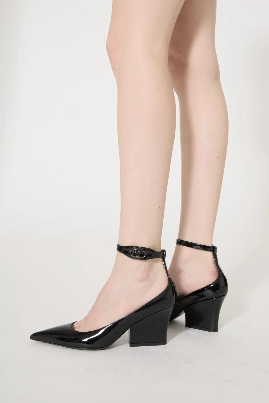 Valentino Logo Plaque Pointed Toe Pumps