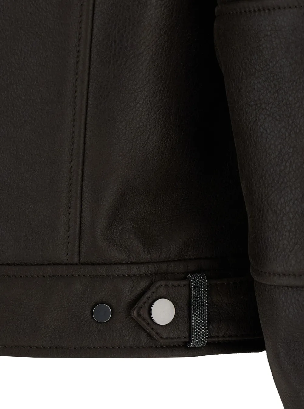 Brunello Cucinelli Shearling-Collar Cropped Biker Jacket
