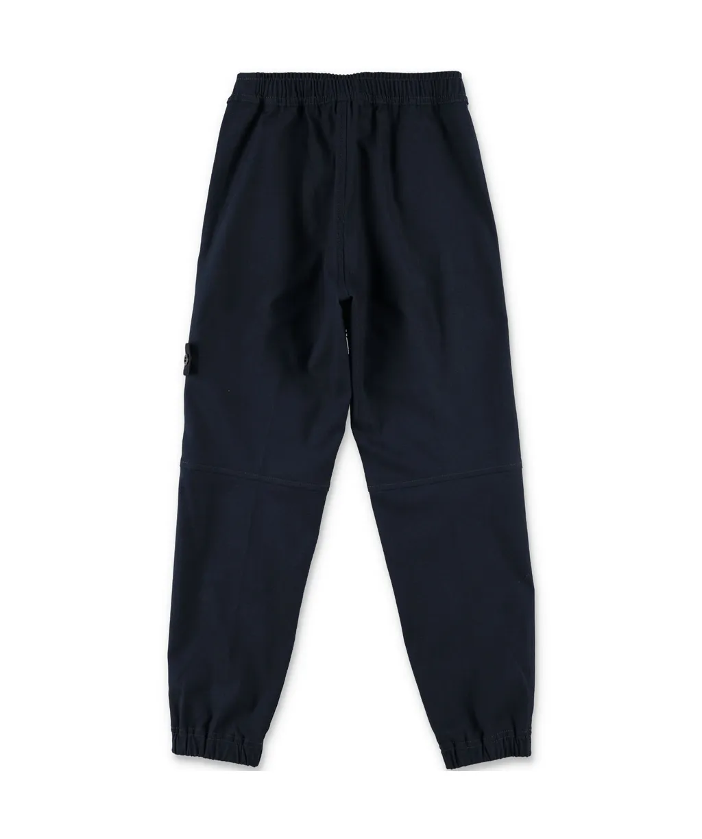 Stone Island Junior Logo Patch Tapered-Leg Trousers