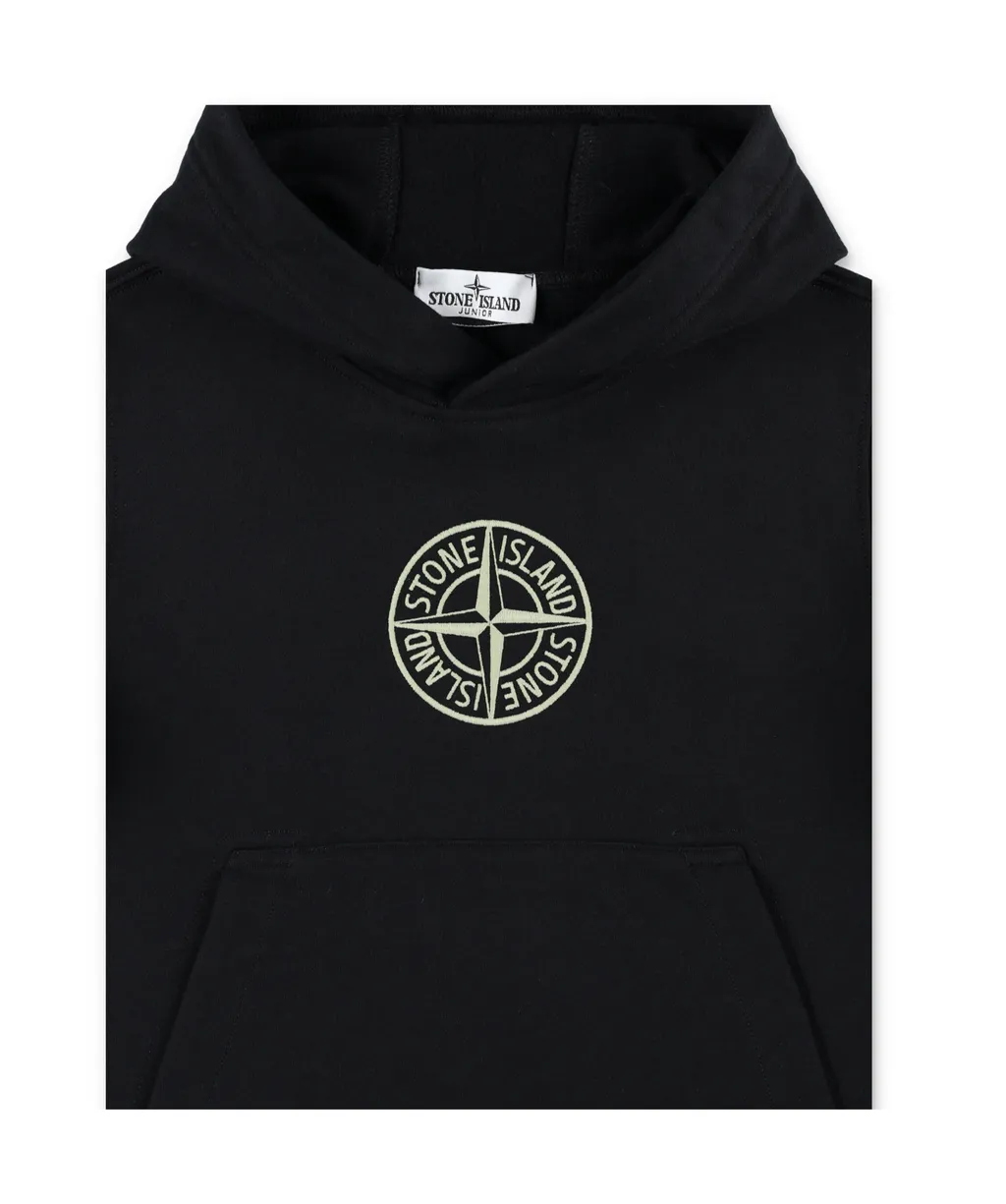 Stone Island Junior Logo Embroidered Hoodie