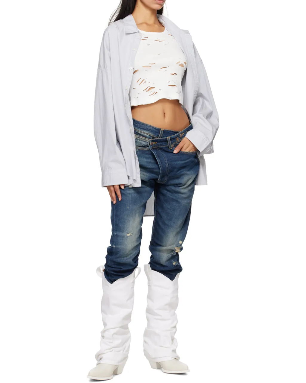 Crossover Denim Pants