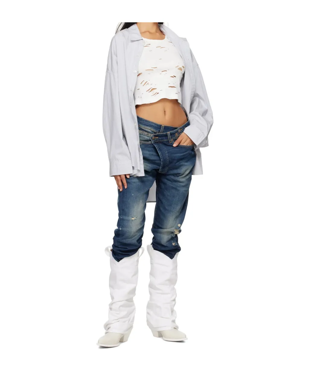 Crossover Denim Pants