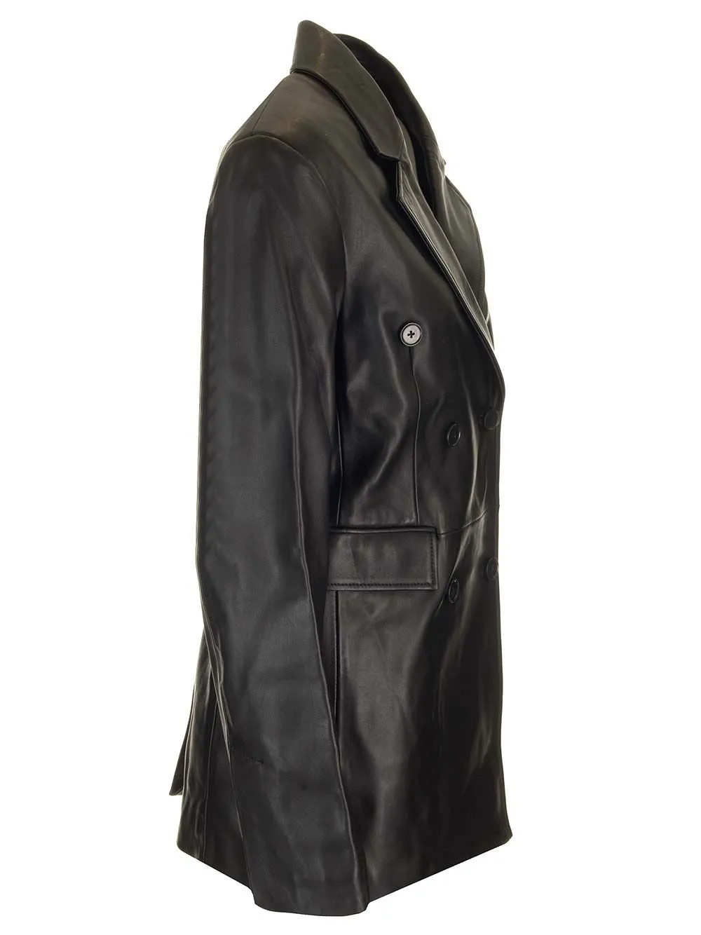 Loulou Studio Benetra Double Breasted Leather Jacket