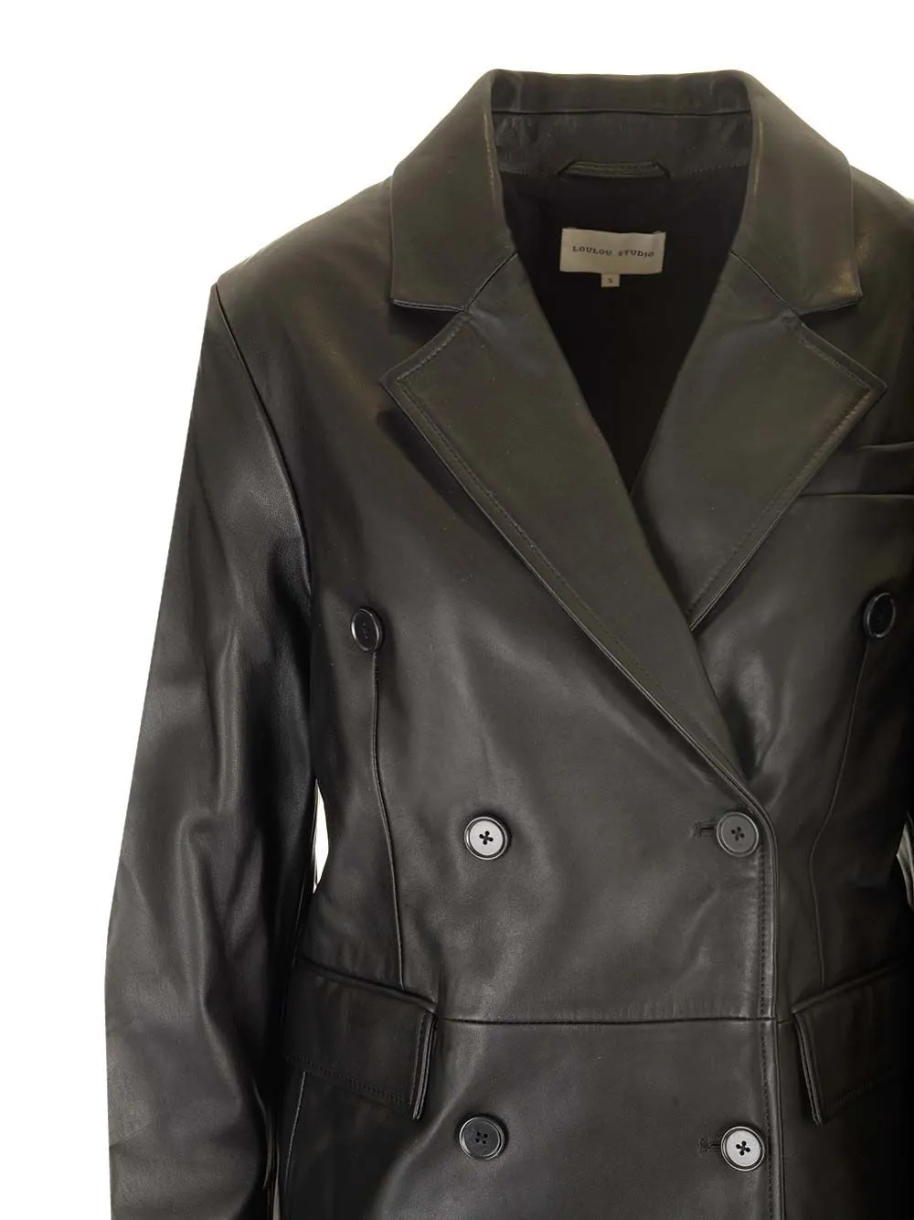 Loulou Studio Benetra Double Breasted Leather Jacket