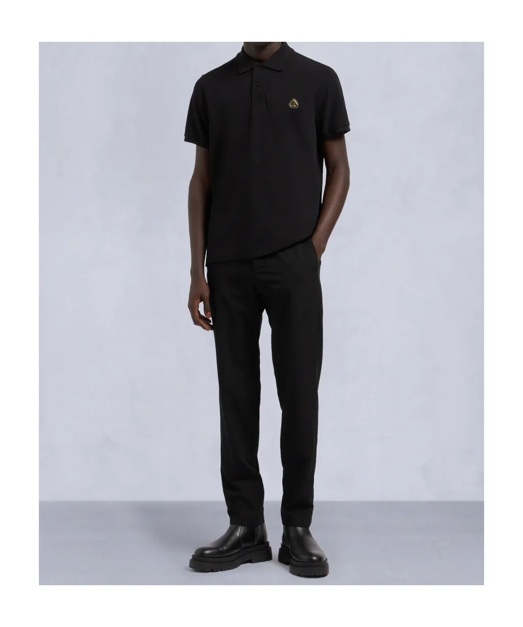 Moose Knuckles Logo Patch Short-Sleeved Polo Shirt