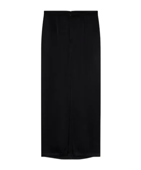 Pinko Rear Slit Long Satin Skirt