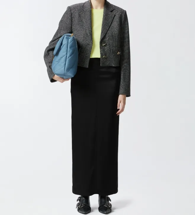 Pinko Rear Slit Long Satin Skirt