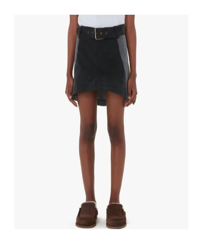 Panelled Mini Denim Skirt