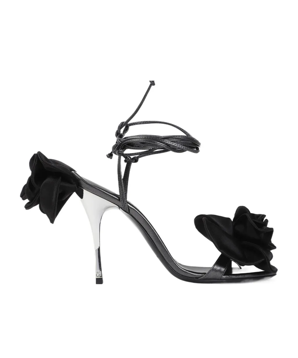105Mm Floral-Appliqué Sandals