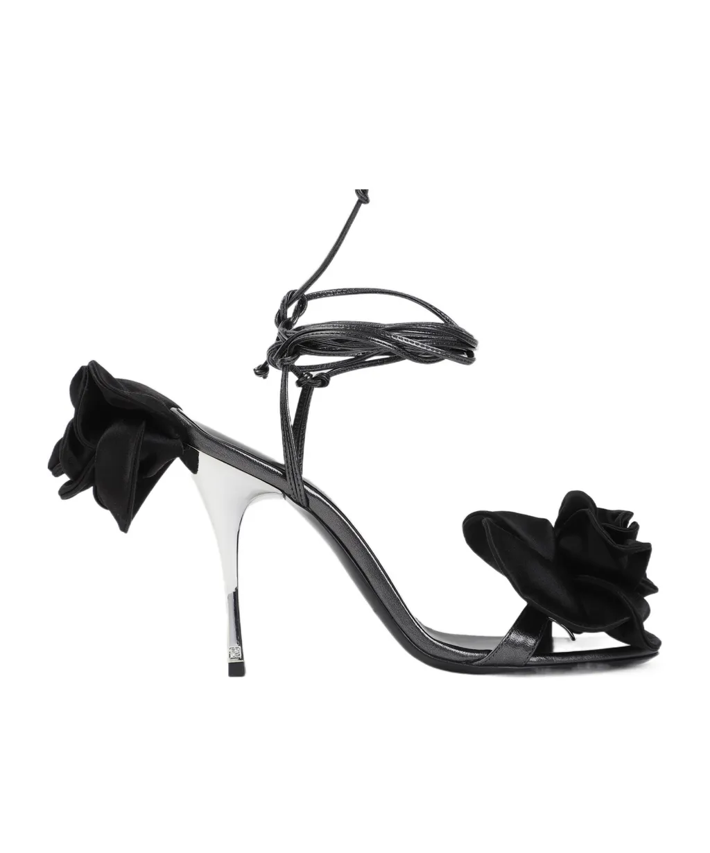 105Mm Floral-Appliqué Sandals